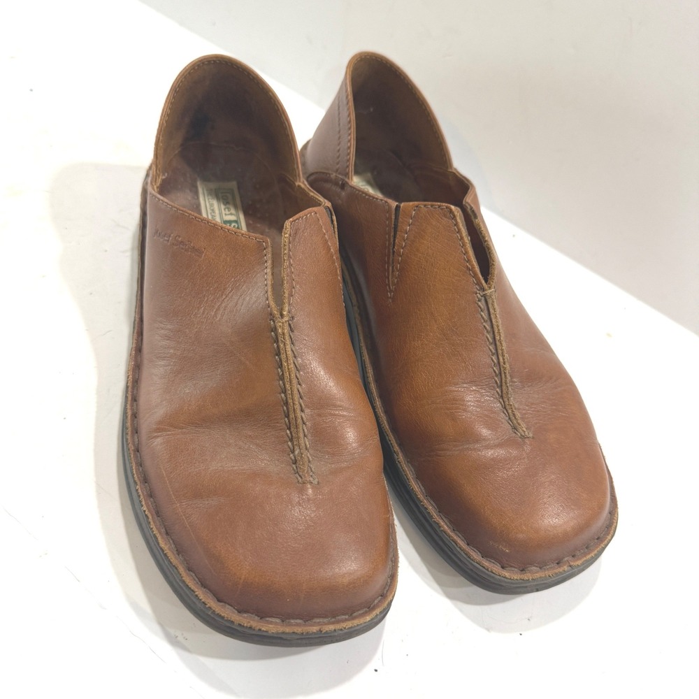Josef Seibel Brown Leather Slip On Loafers European Comfort Shoes EU 39